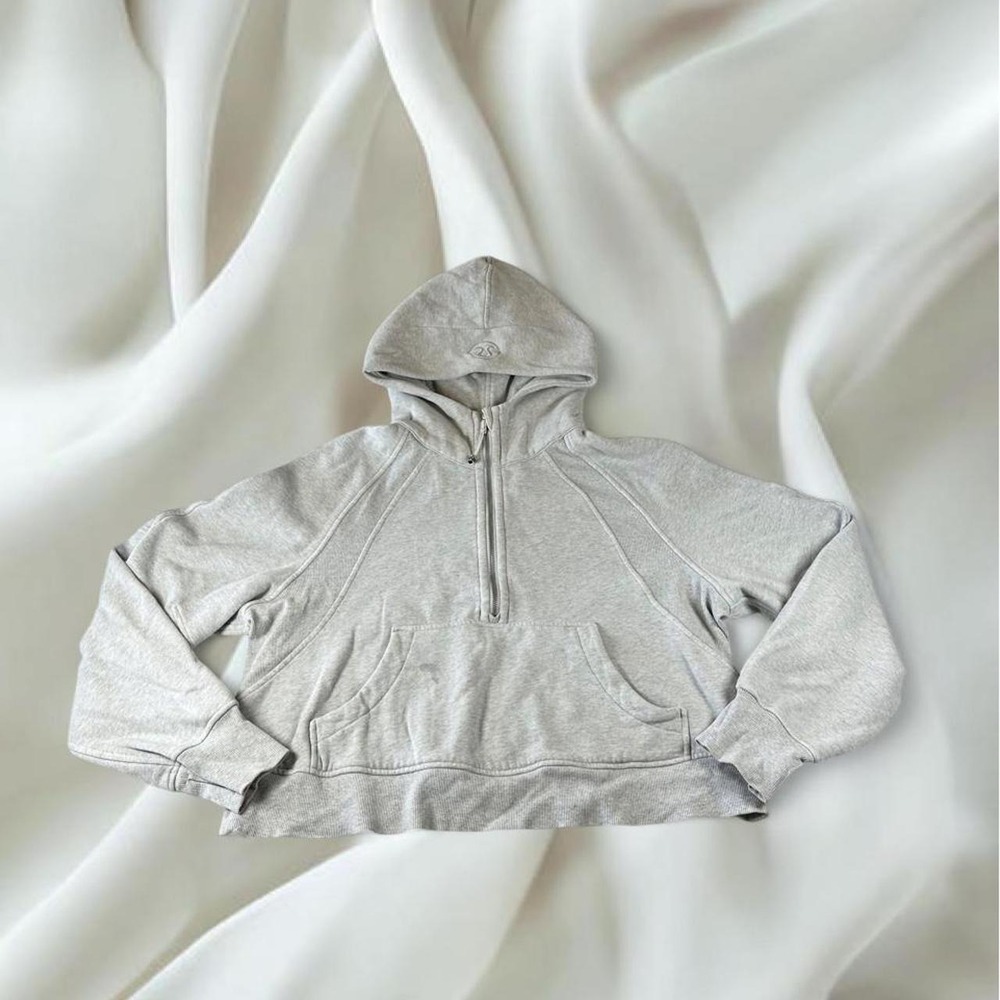 Lululemon light heather gray full zip cropped scuba jacket y2k athletic workout